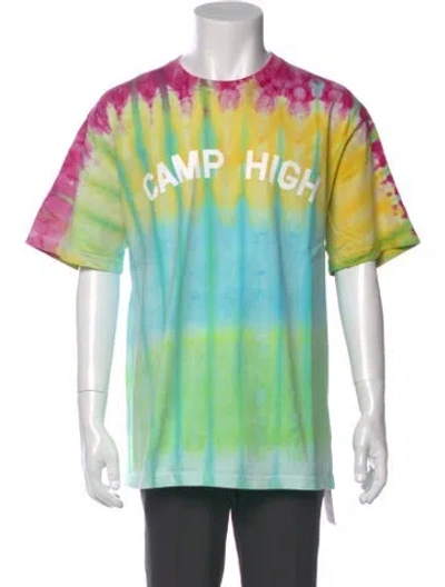Pre-owned Camp High Tie-dye Print Crew Neck T-shirt In Green