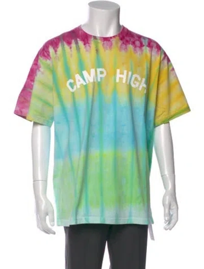 Pre-owned Camp High Tie-dye Print Crew Neck T-shirt In Green