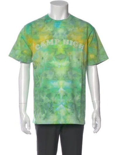 Pre-owned Camp High Tie-dye Print Crew Neck T-shirt In Green