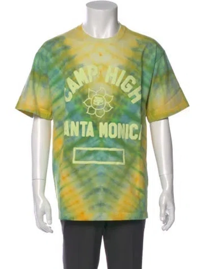 Pre-owned Camp High Tie-dye Print Crew Neck T-shirt In Green