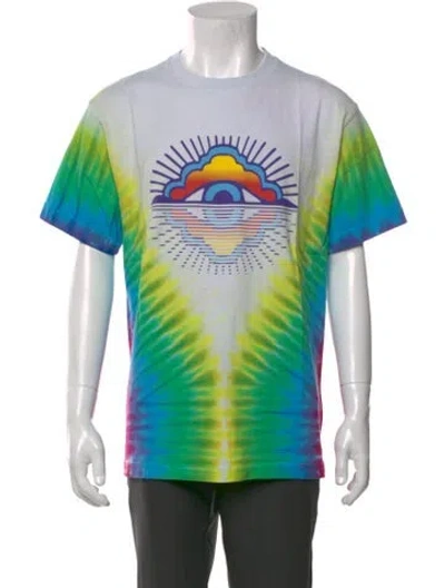 Pre-owned Camp High Tie-dye Print Crew Neck T-shirt In Green