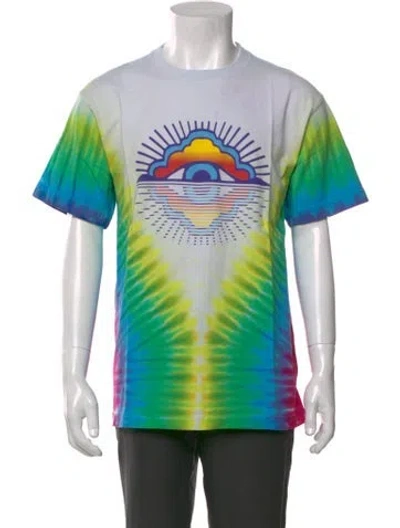 Pre-owned Camp High Tie-dye Print Crew Neck T-shirt In Green