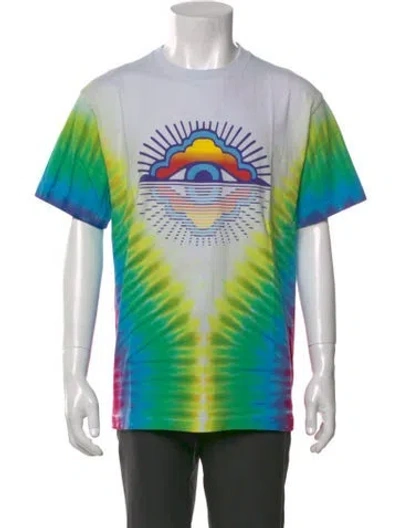Pre-owned Camp High Tie-dye Print Crew Neck T-shirt In Green
