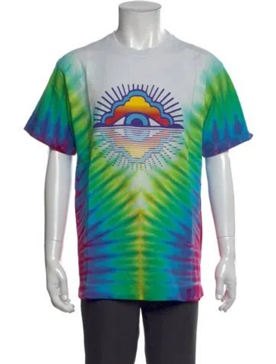 Pre-owned Camp High Tie-dye Print Crew Neck T-shirt In Green