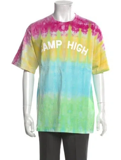 Pre-owned Camp High Tie-dye Print Crew Neck T-shirt In Multi