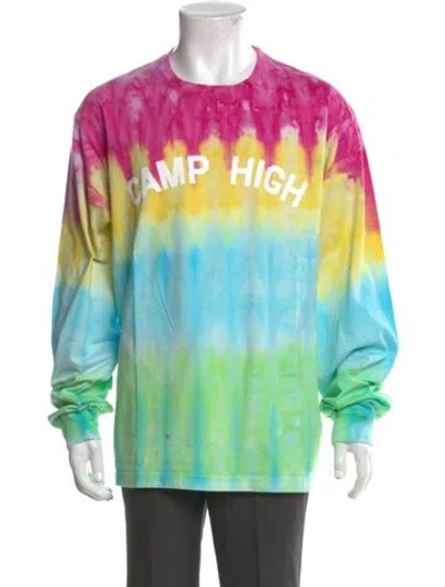 Pre-owned Camp High Tie-dye Print Crew Neck T-shirt In Pink