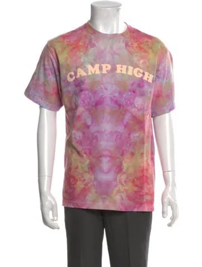 Pre-owned Camp High Tie-dye Print Crew Neck T-shirt In Pink
