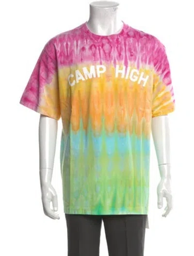 Pre-owned Camp High Tie-dye Print Crew Neck T-shirt In Pink