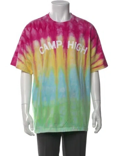 Pre-owned Camp High Tie-dye Print Crew Neck T-shirt In Pink