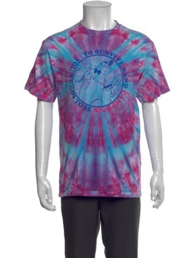 Pre-owned Camp High Tie-dye Print Crew Neck T-shirt In Purple