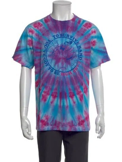 Pre-owned Camp High Tie-dye Print Crew Neck T-shirt In Purple