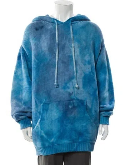 Pre-owned Camp High Tie-dye Print Mock Neck Cardigan In Blue