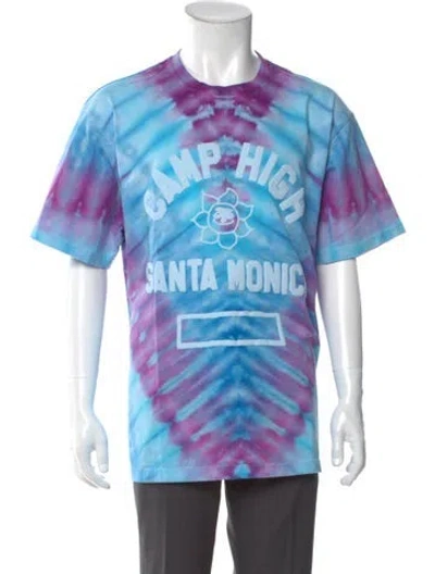 Pre-owned Camp High Tie-dye Print Short Sleeve Shirt In Blue