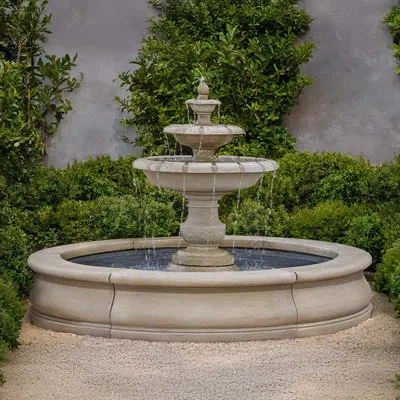 Campania International Alessia Fountain In Basin In Grey