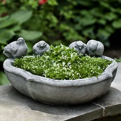 Campania International Alouette Jaco Cast Stone Statue Planter In Ferro Rustico Nuovo