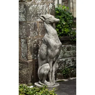 Campania International Antique Greyhound Statue In Alpine Stone
