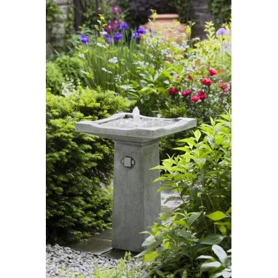 Campania International Bjorn Concrete Fountain In Brownstone