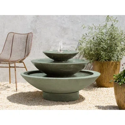 Campania International Cascade Concrete Fountain In Copper Bronze