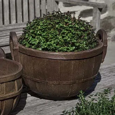 Campania International Cast Stone Pot Planter In Aged Limestone