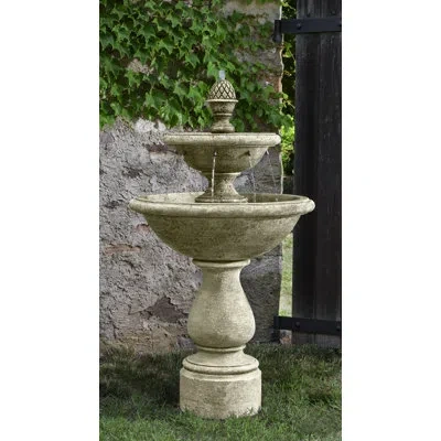 Campania International Charente Concrete Garden Terrace Fountain In Verde