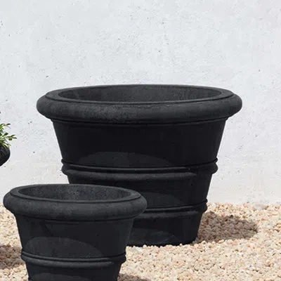 Campania International Classic Rolled Rim Stone Pot Planter In Copper Bronze