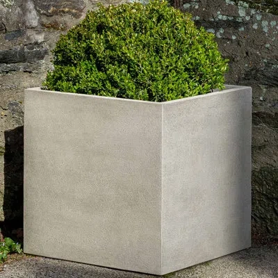 Campania International Cube Planter, Extra Large In Grey