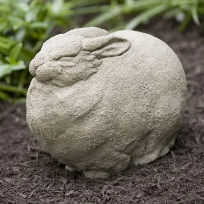Campania International Fat Rabbit Statue In Graystone