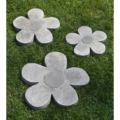 Campania International Flower Power Stepping Stone In Gray