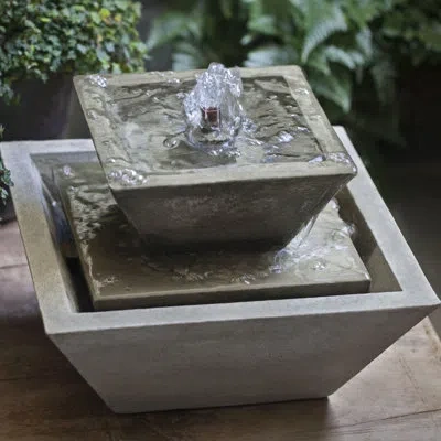 Campania International Kenzo Concrete Garden Terrace Fountain In Natural