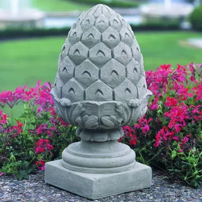 Campania International Longwood Pineapple Finial Statue In Verde