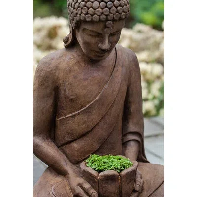 Campania International Lotus Buddha Statue In English Moss