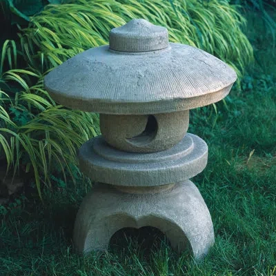 Campania International Morris Round Pagoda Statue In Travertine