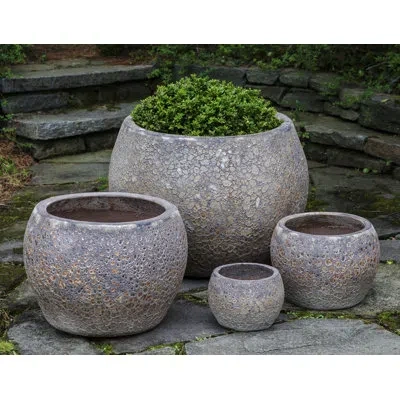 Campania International Naxos 4-piece Pot Planter Set In Angkor Multi