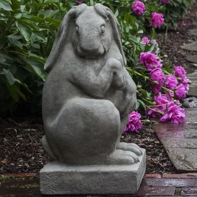 Campania International Newport Rabbit Statue In Brownstone