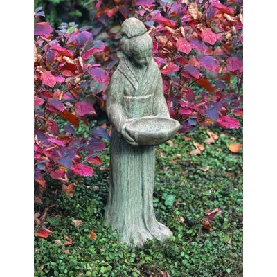 Campania International Oriental Maiden With Bowl Statue In Natural