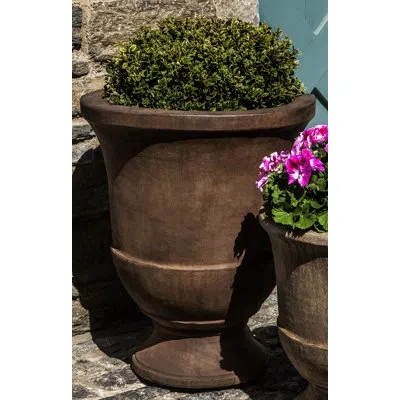 Campania International Pascal Cast Stone Urn Planter In Terra Nera