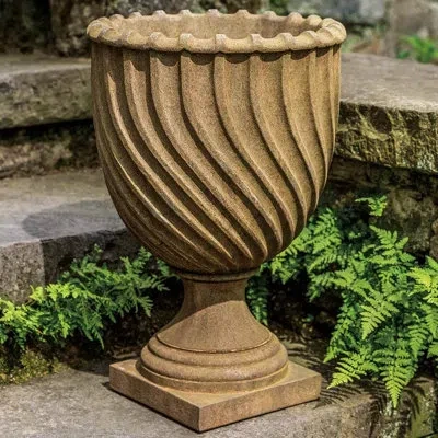 Campania International Ravenna Small Cast Stone Concrete Urn Planter In Copper Bronze