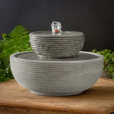 Campania International Ribbed Longport Fountain In Grey