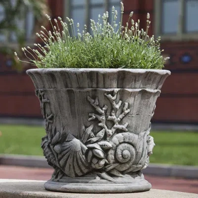 Campania International Smithsonian Cast Stone Pot Planter In Alpine Stone