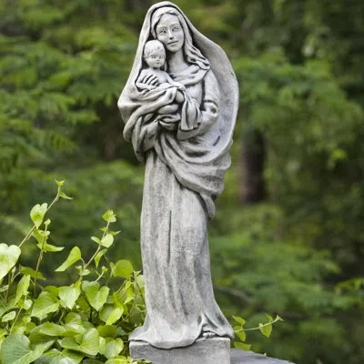 Campania International Standing Madonna And Child Statue In Alpine Stone