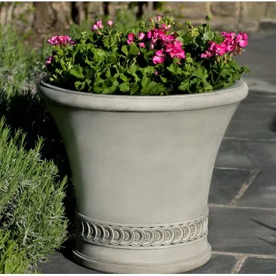 Campania International Vallier Cast Stone Pot Planter In Natural
