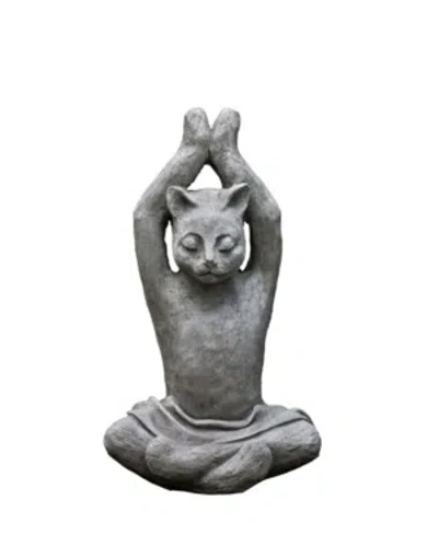 Campania International Yoga Cat Garden Statue In Black