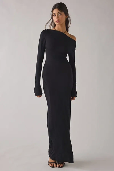 Campbell & Kramer X Remade By Uo Demeter Boatneck Maxi Dress In Black, Women's At Urban Outfitters