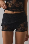 Campbell & Kramer X Remade By Uo Thalia Sheer Lace Micro Short In Black, Women's At Urban Outfitters