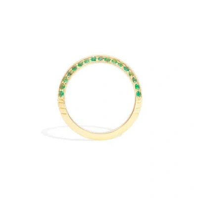 Campbell + Charlotte Crew Knife Edge Stacking Ring In Green