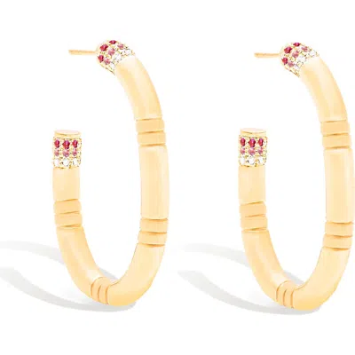 Campbell + Charlotte Crew Large Oval Hoop Earring In Gold