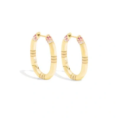 Campbell + Charlotte Crew Oval Small Hoop Earring In Multi
