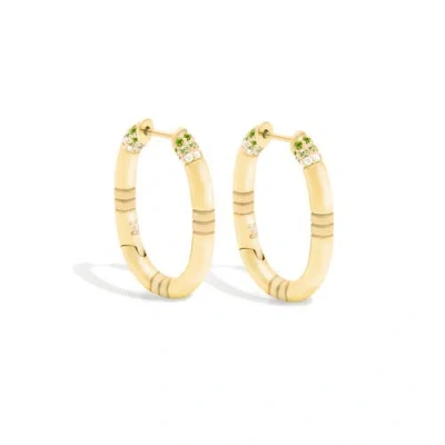 Campbell + Charlotte Crew Oval Small Hoop Earring In Gold