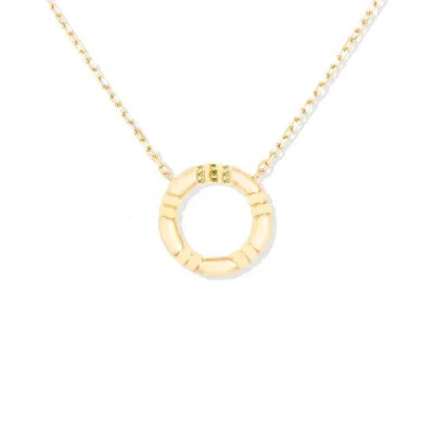 Campbell + Charlotte Crew Small Circle Pendant Necklace In Gold
