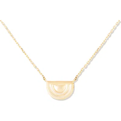 Campbell + Charlotte Edge Ferris Wheel Charm Necklace In Brown